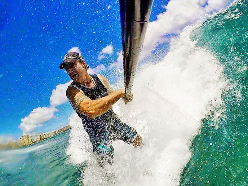 Sailing Adventures Hawaii chris surfing
